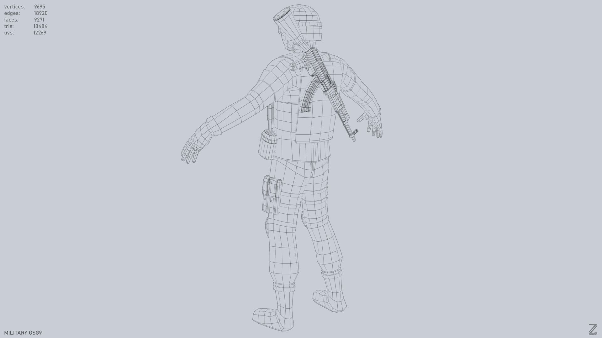 Military GSG9 Low-poly 3D model_12