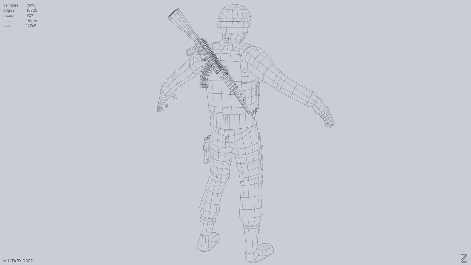 Military GSG9 Low-poly 3D model_13