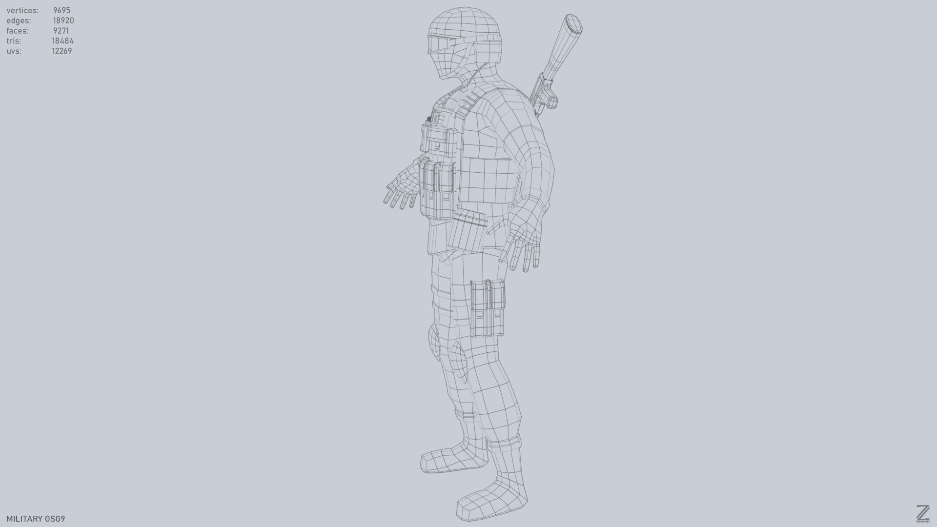 Military GSG9 Low-poly 3D model_11