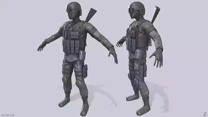 Military GSG9 Low-poly 3D model