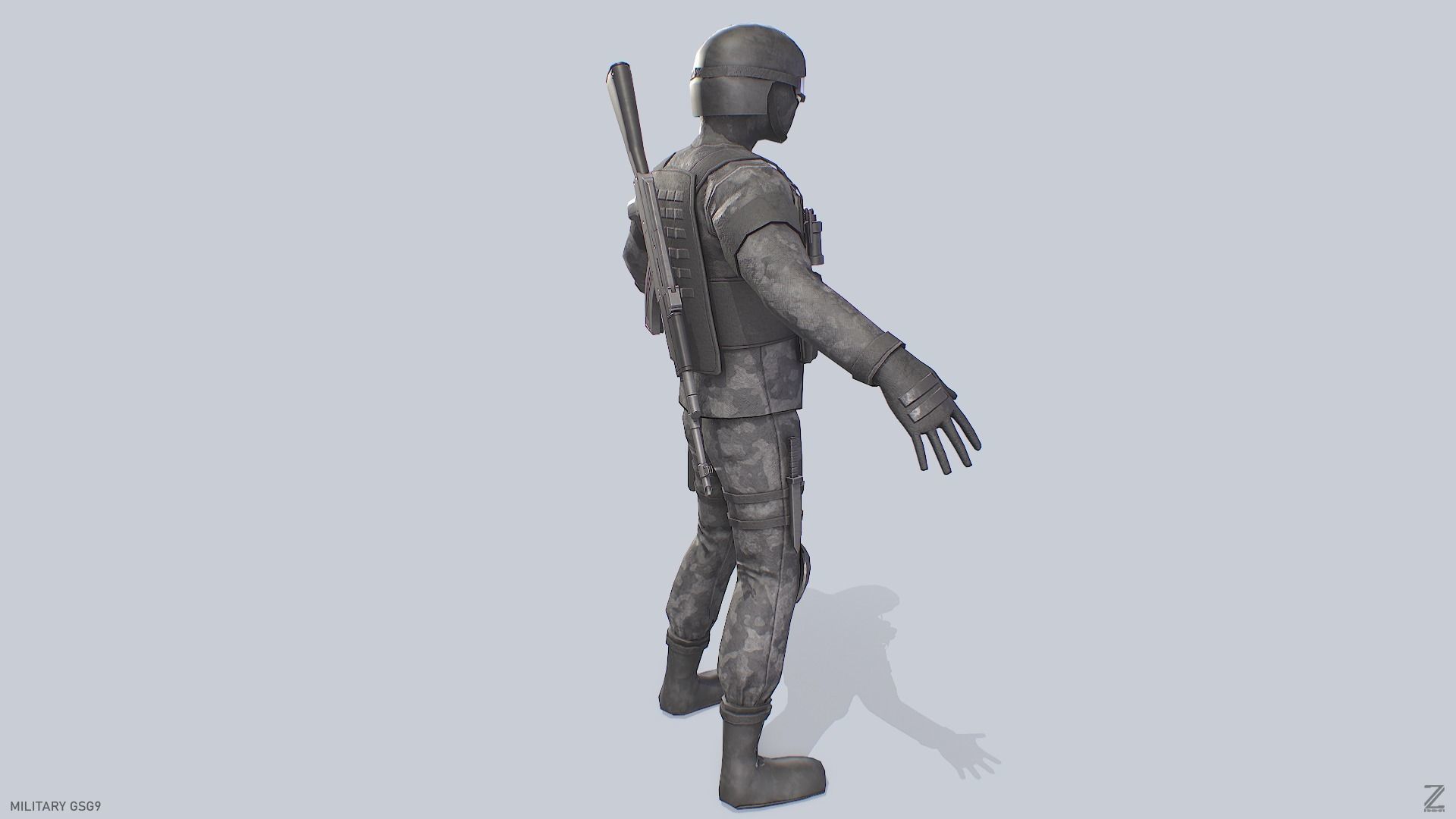 Military GSG9 Low-poly 3D model_8