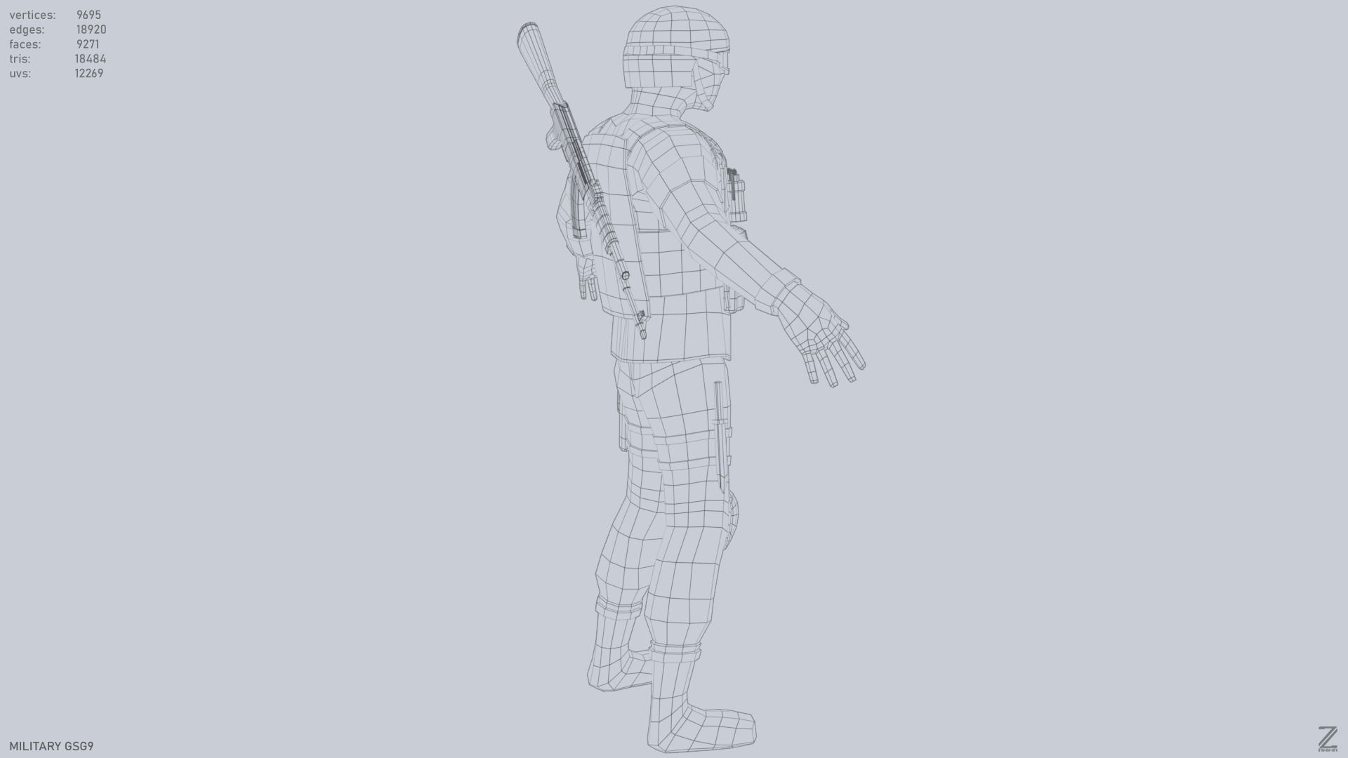 Military GSG9 Low-poly 3D model_14