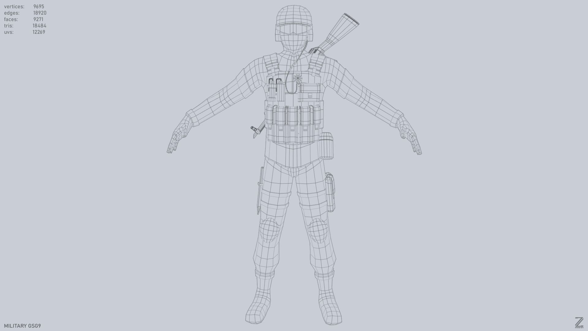 Military GSG9 Low-poly 3D model_16
