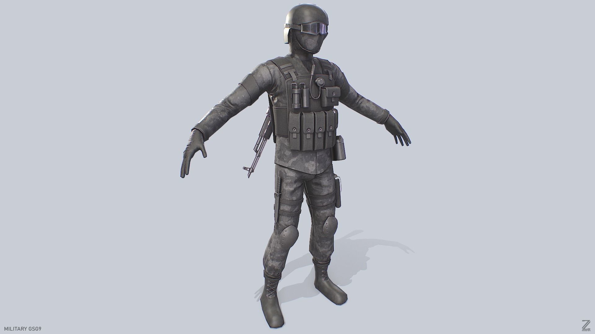 Military GSG9 Low-poly 3D model_9