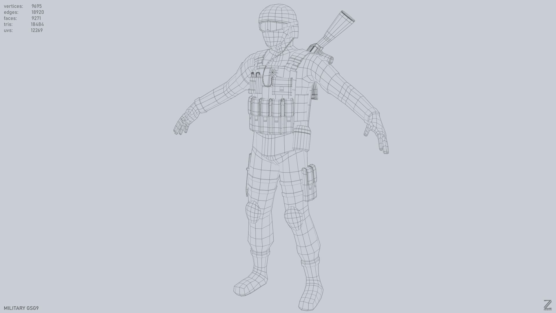 Military GSG9 Low-poly 3D model_10