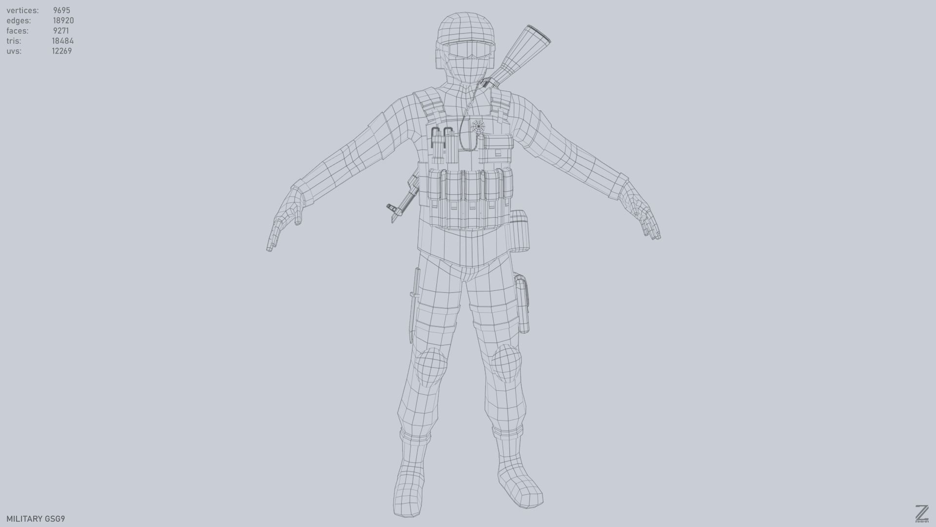 Military GSG9 Low-poly 3D model_15
