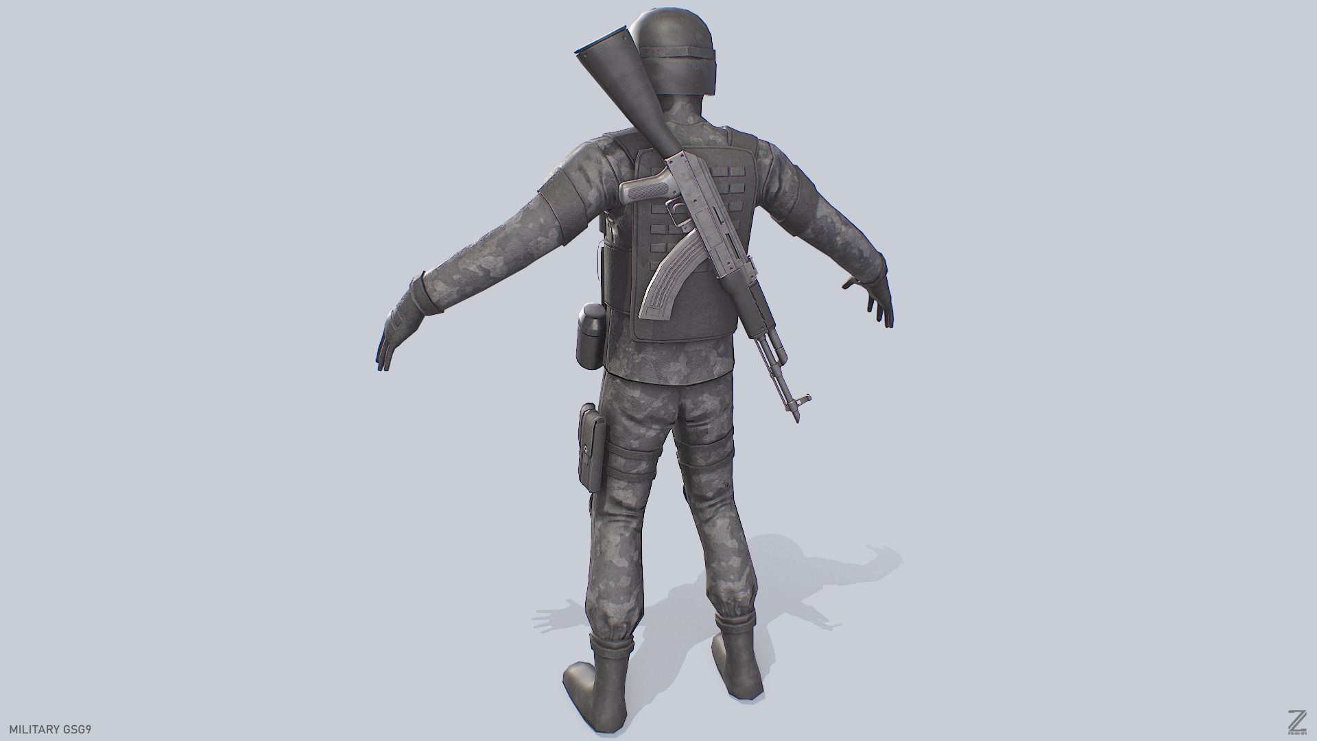 Military GSG9 Low-poly 3D model_7