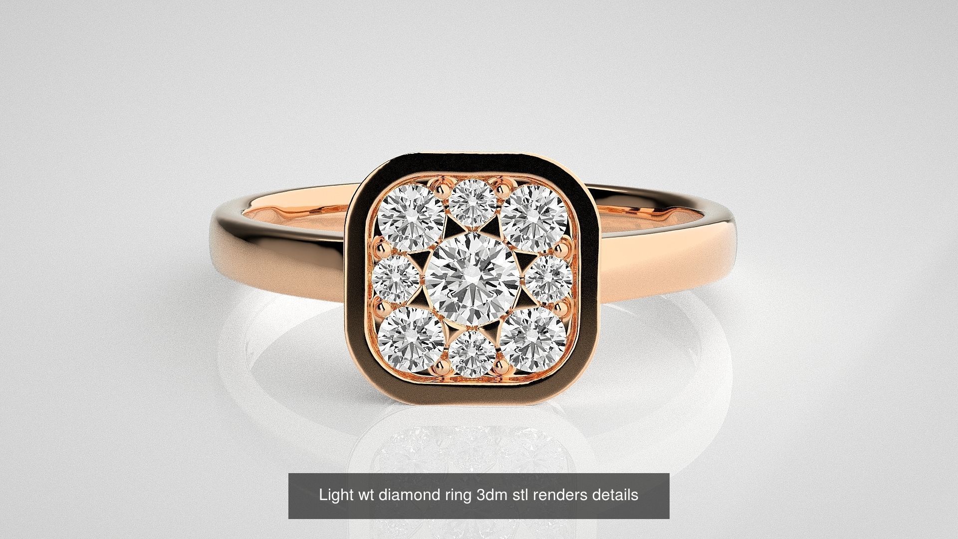 30 Light wt diamond ring 3dm stl renders details 3D Model Collection_18
