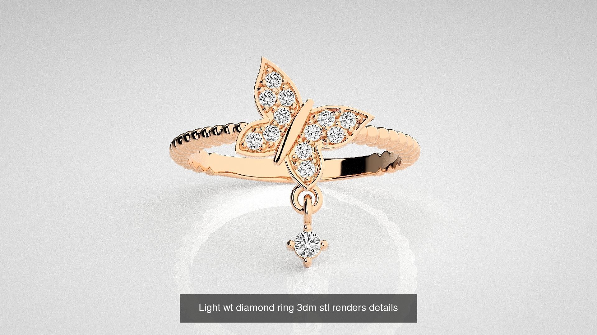 30 Light wt diamond ring 3dm stl renders details 3D Model Collection_15