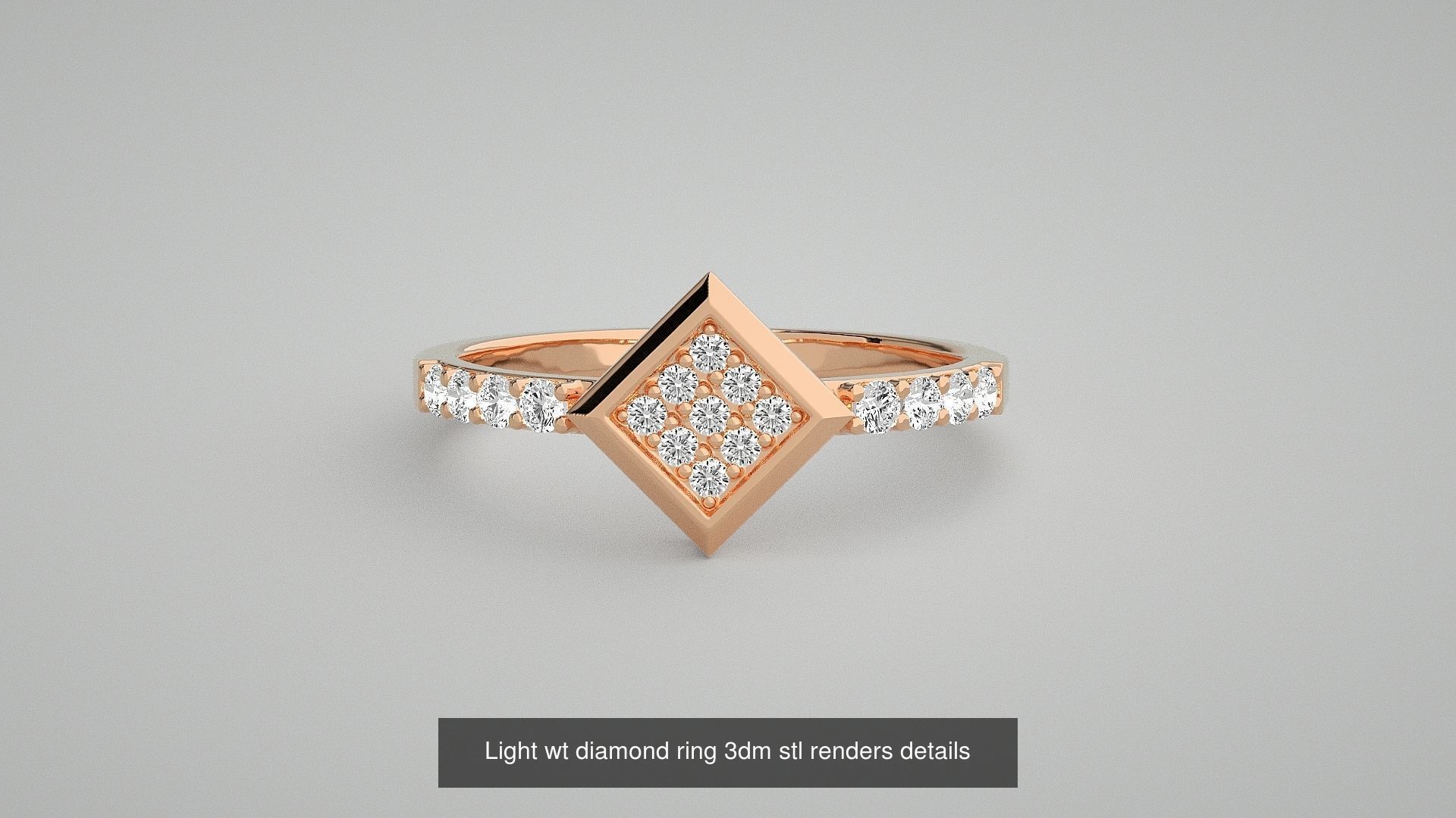 30 Light wt diamond ring 3dm stl renders details 3D Model Collection_9