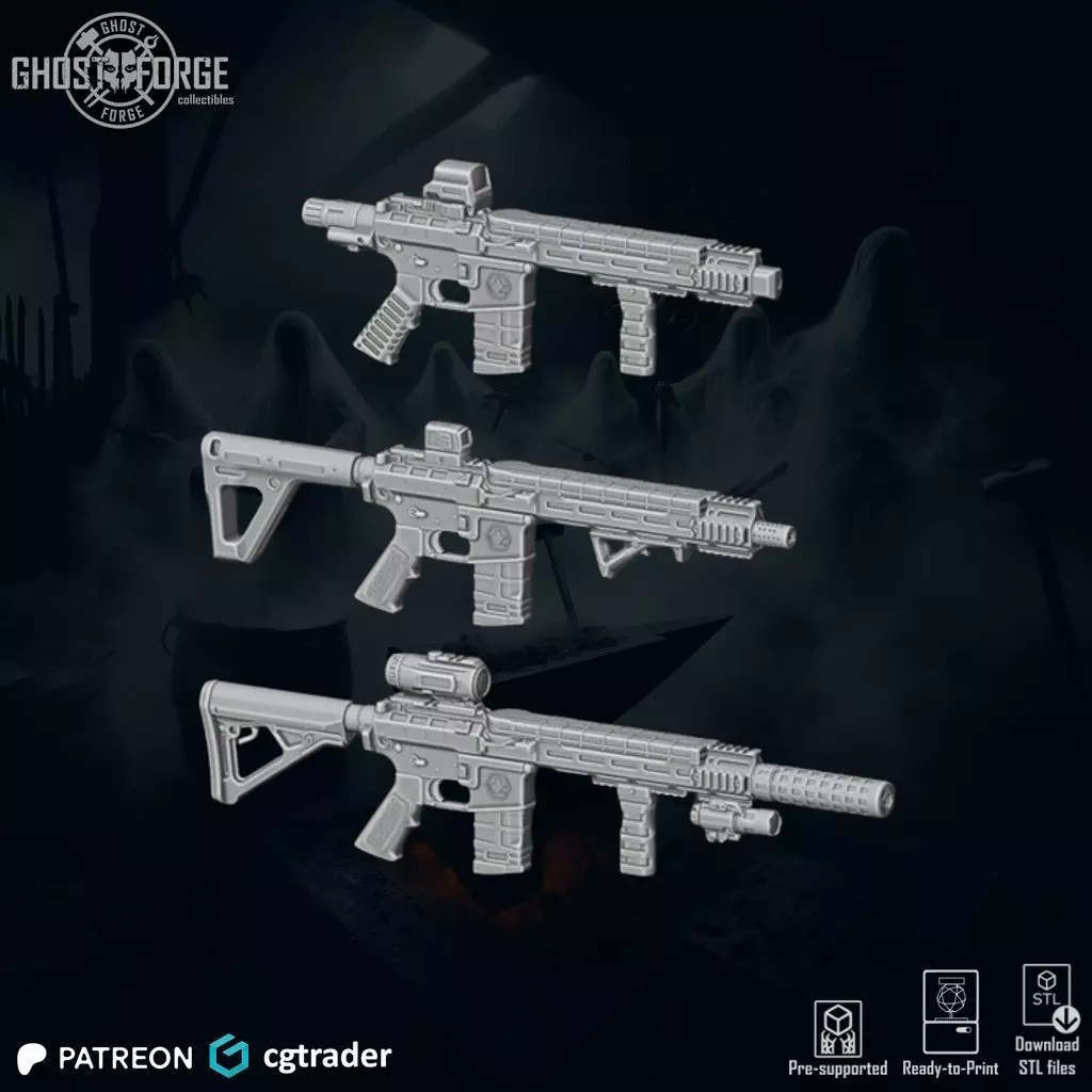 Pack RIFLES60 - 3 Items 3D print model_0