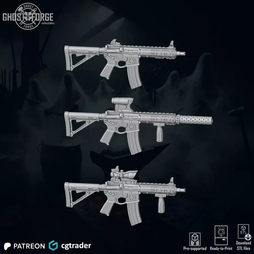 Pack RIFLES51 - 3 Items 3D print model_0