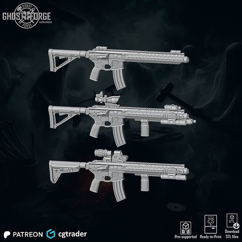 Pack RIFLES48 - 3 Items 3D print model