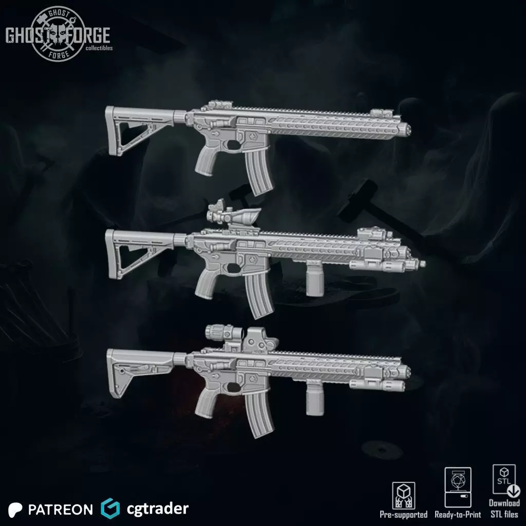 Pack RIFLES48 - 3 Items 3D print model_0