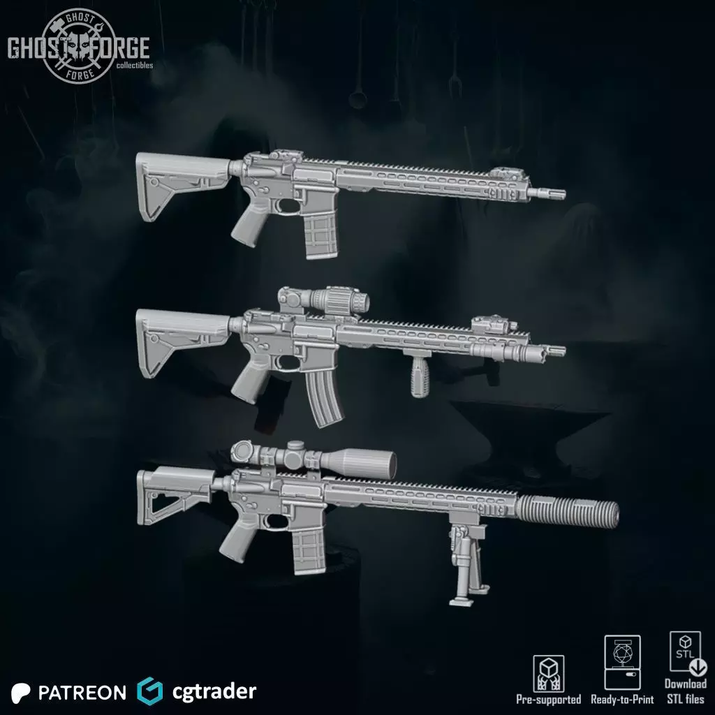 Pack RIFLES23 - 3 Items 3D print model_0