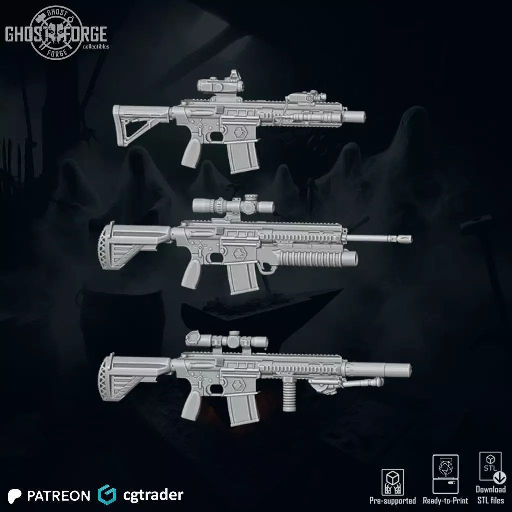 Pack RIFLES22 - 3 Items 3D print model_0