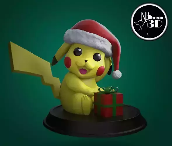 Merry Christmas Pikachu 3D print model