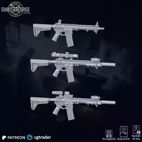 Pack RIFLES21 - 3 Items 3D print model