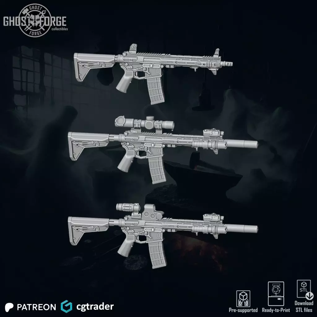 Pack RIFLES21 - 3 Items 3D print model_0
