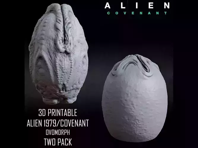 3D PRINTABLE ALIEN EGG 1979 COVENANT FLAT BOTTOM TWO PACK 3D print model