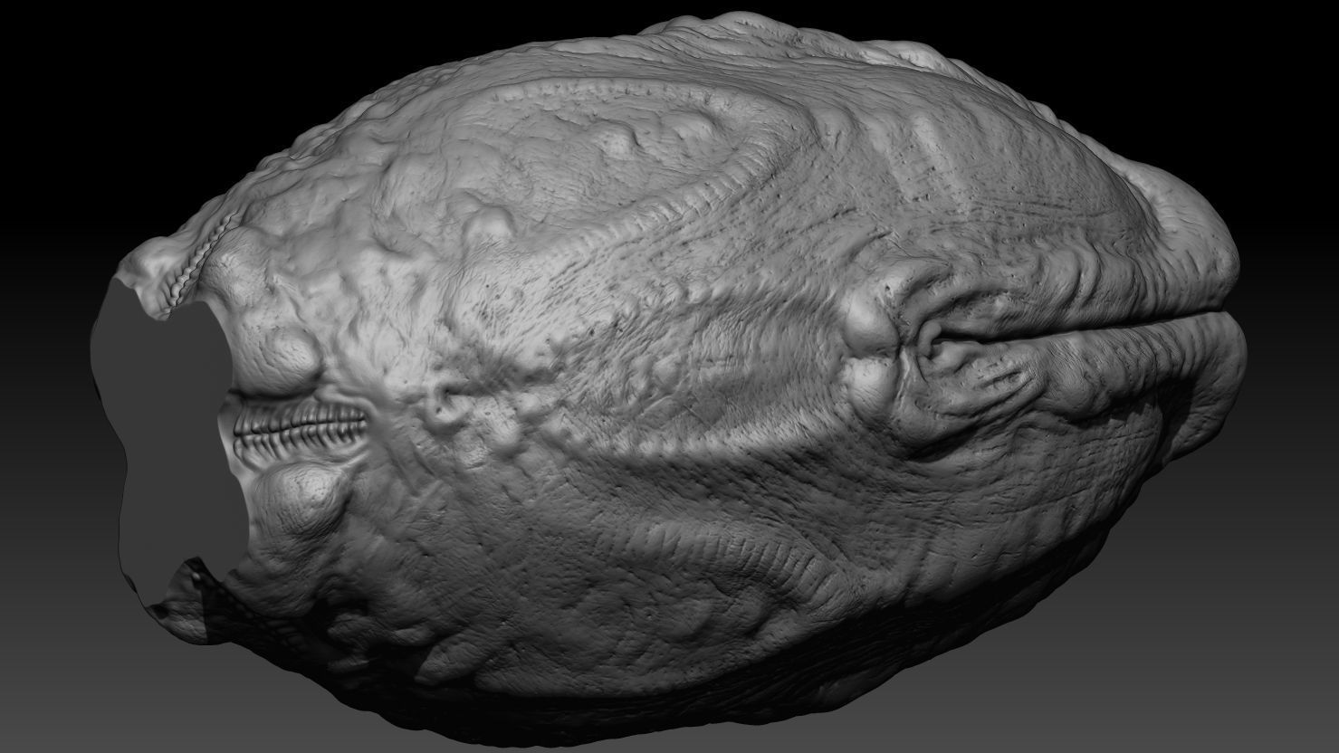 3D PRINTABLE ALIEN EGG 1979 COVENANT FLAT BOTTOM TWO PACK 3D print model_11