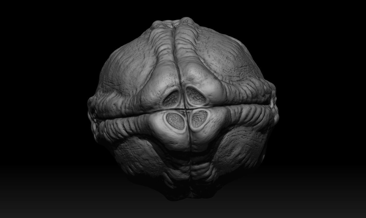 3D PRINTABLE ALIEN EGG 1979 COVENANT FLAT BOTTOM TWO PACK 3D print model_7