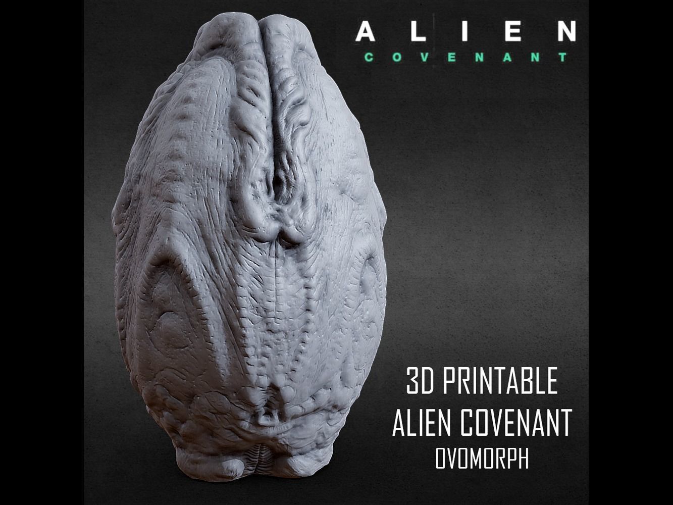 3D PRINTABLE ALIEN EGG 1979 COVENANT FLAT BOTTOM TWO PACK 3D print model_3
