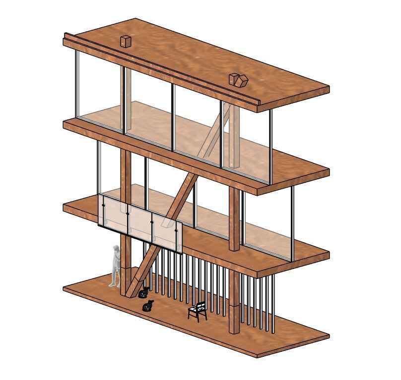 Revit file - a digital architecture model 3D model_1