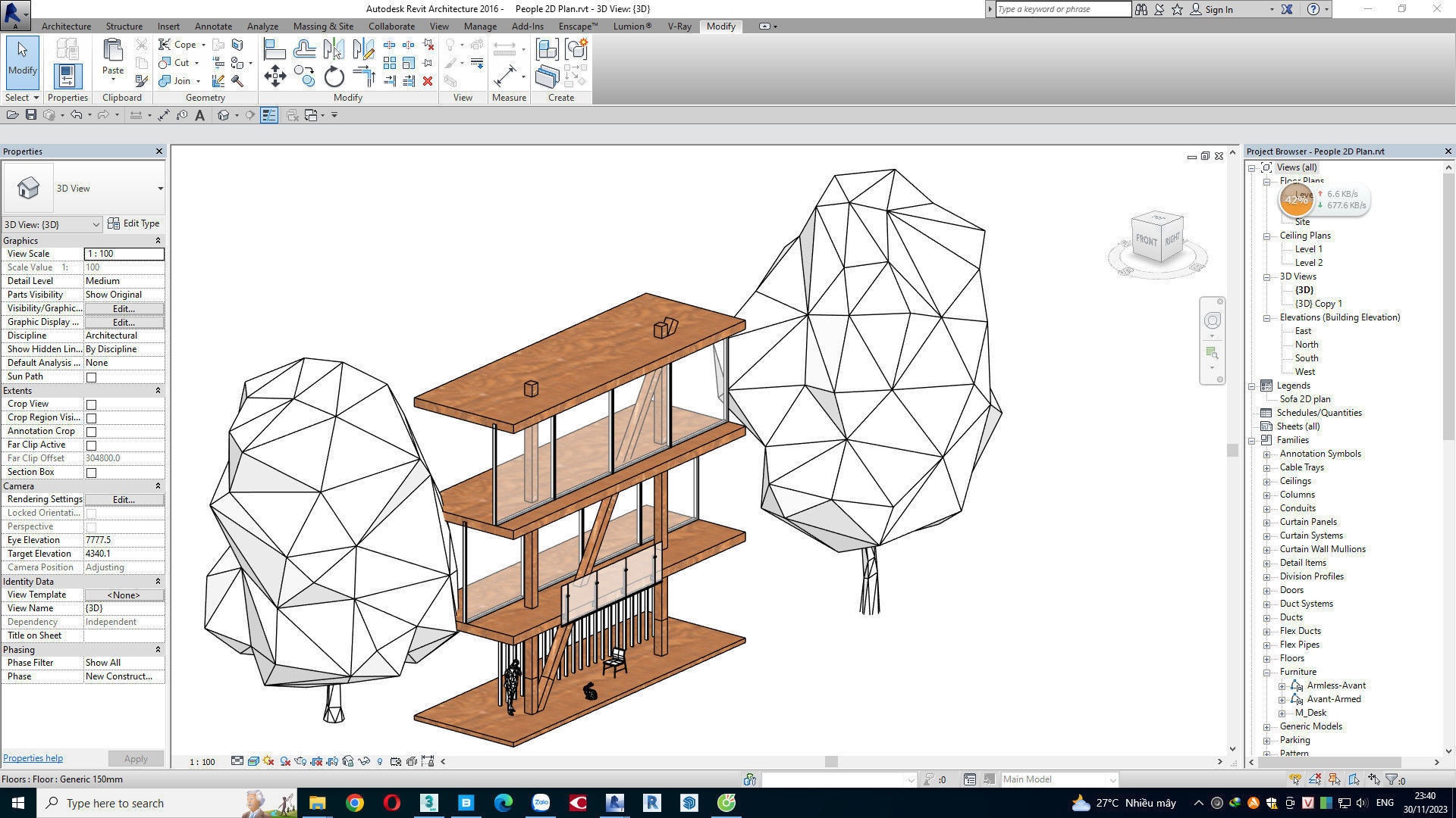 Revit file - a digital architecture model 3D model_3
