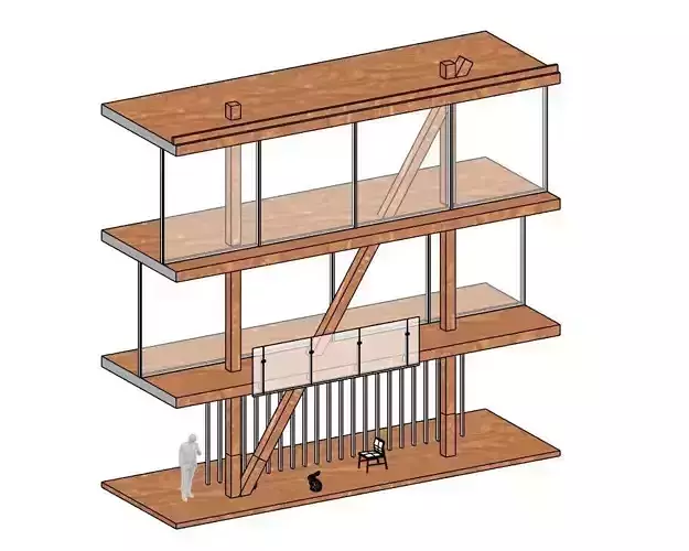 Revit file - a digital architecture model 3D model