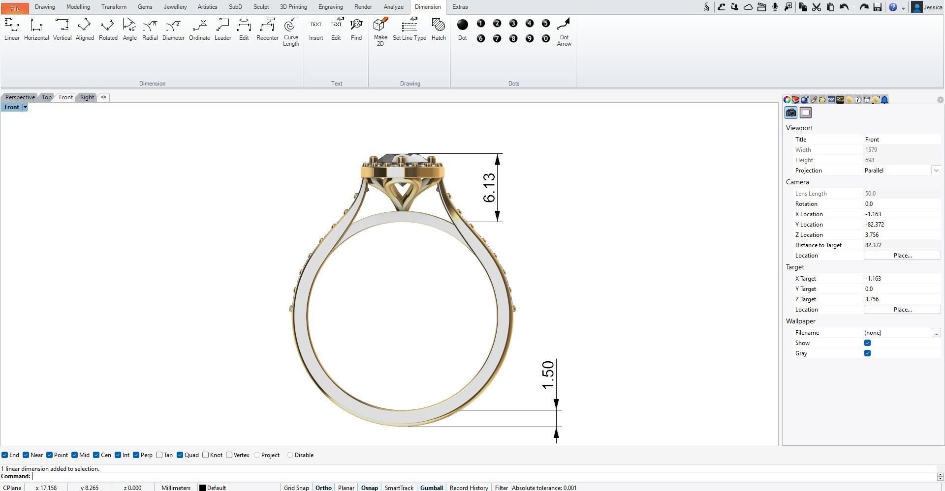 Solitaire Engagement Ring 3D print model_8