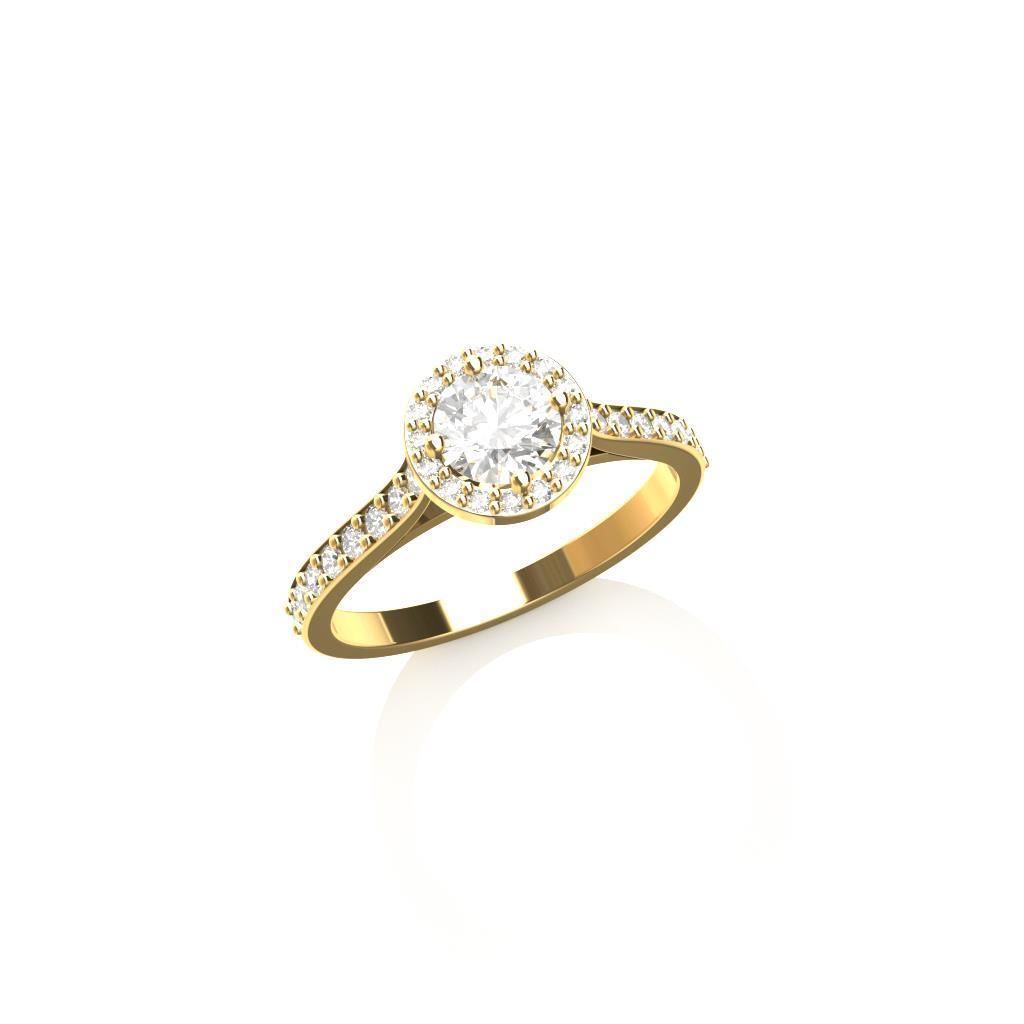 Solitaire Engagement Ring 3D print model_4