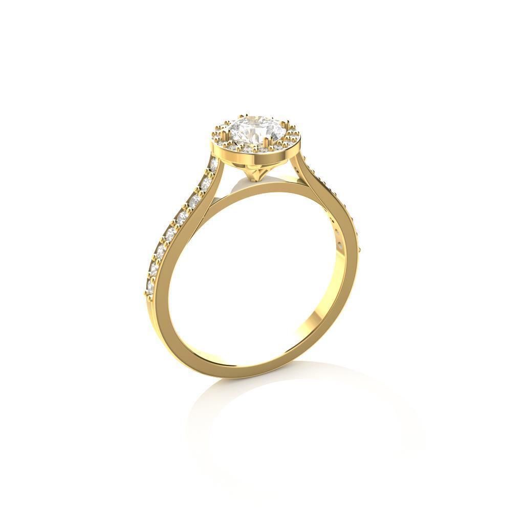 Solitaire Engagement Ring 3D print model_3