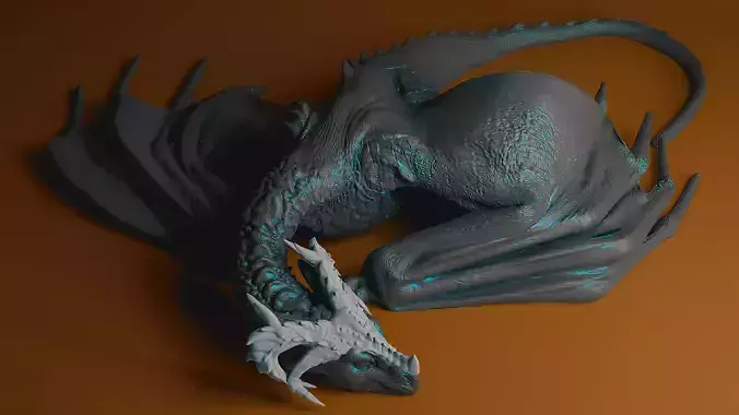 Dragon wyvern sleeping printeable 3D print model