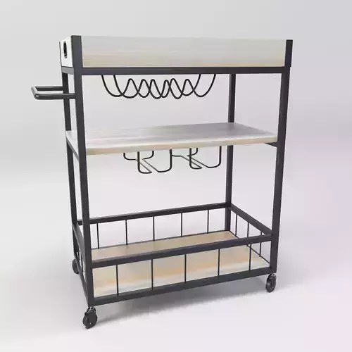 Wooden serving kitchen trolley bar cart