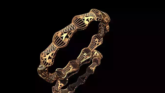 1283 Capital Detail Gold Cuff 10gm-61MM