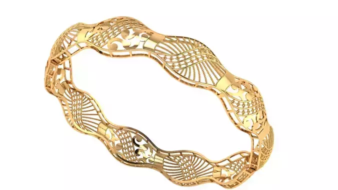 03 Oceanic Wave Bangle 14gm