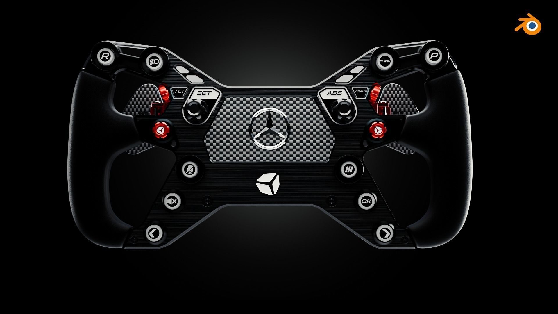 Mercedes AMG GT Cube Controls Wheel 3D model_12