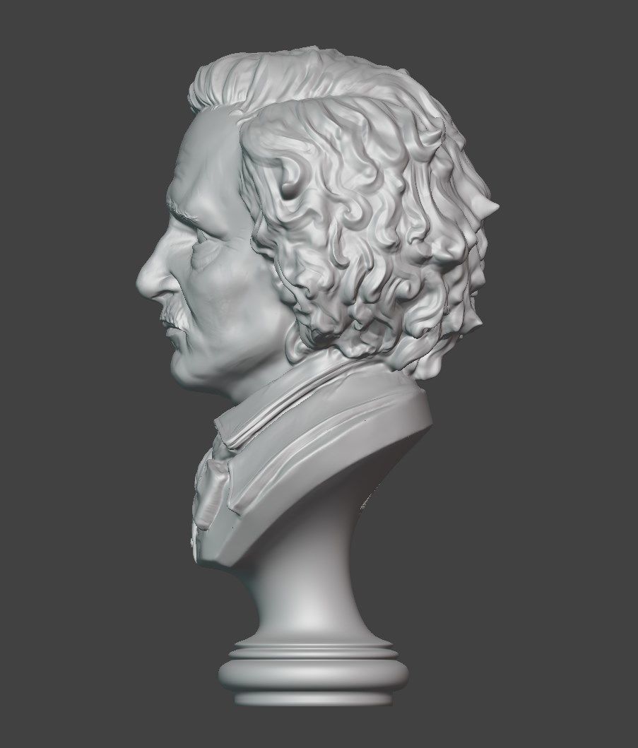 Edgar Alan Poe Bust 3D print model_8