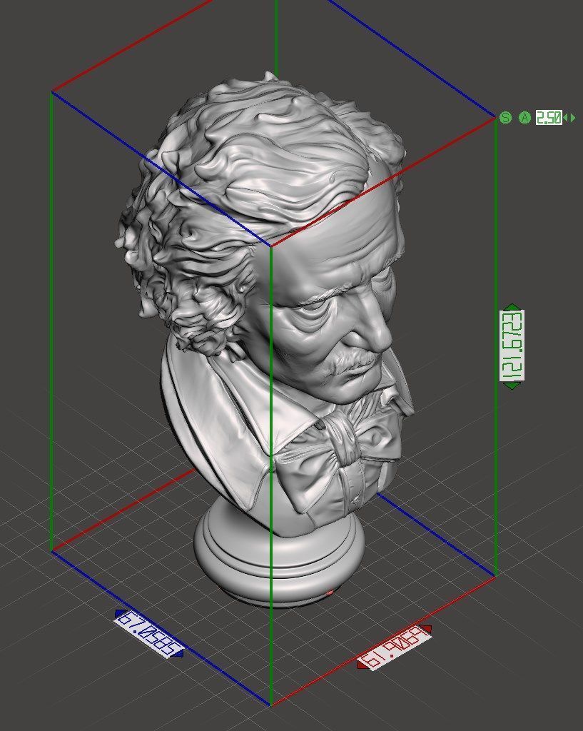 Edgar Alan Poe Bust 3D print model_9