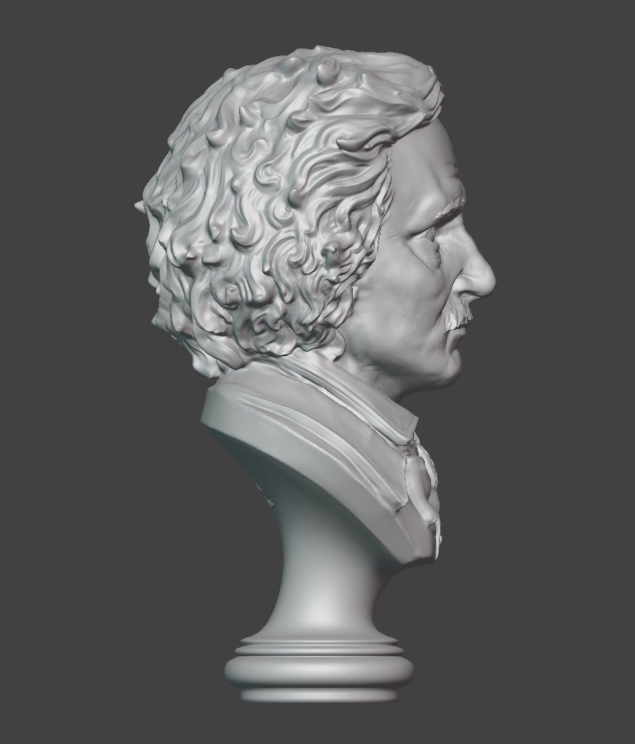Edgar Alan Poe Bust 3D print model_6