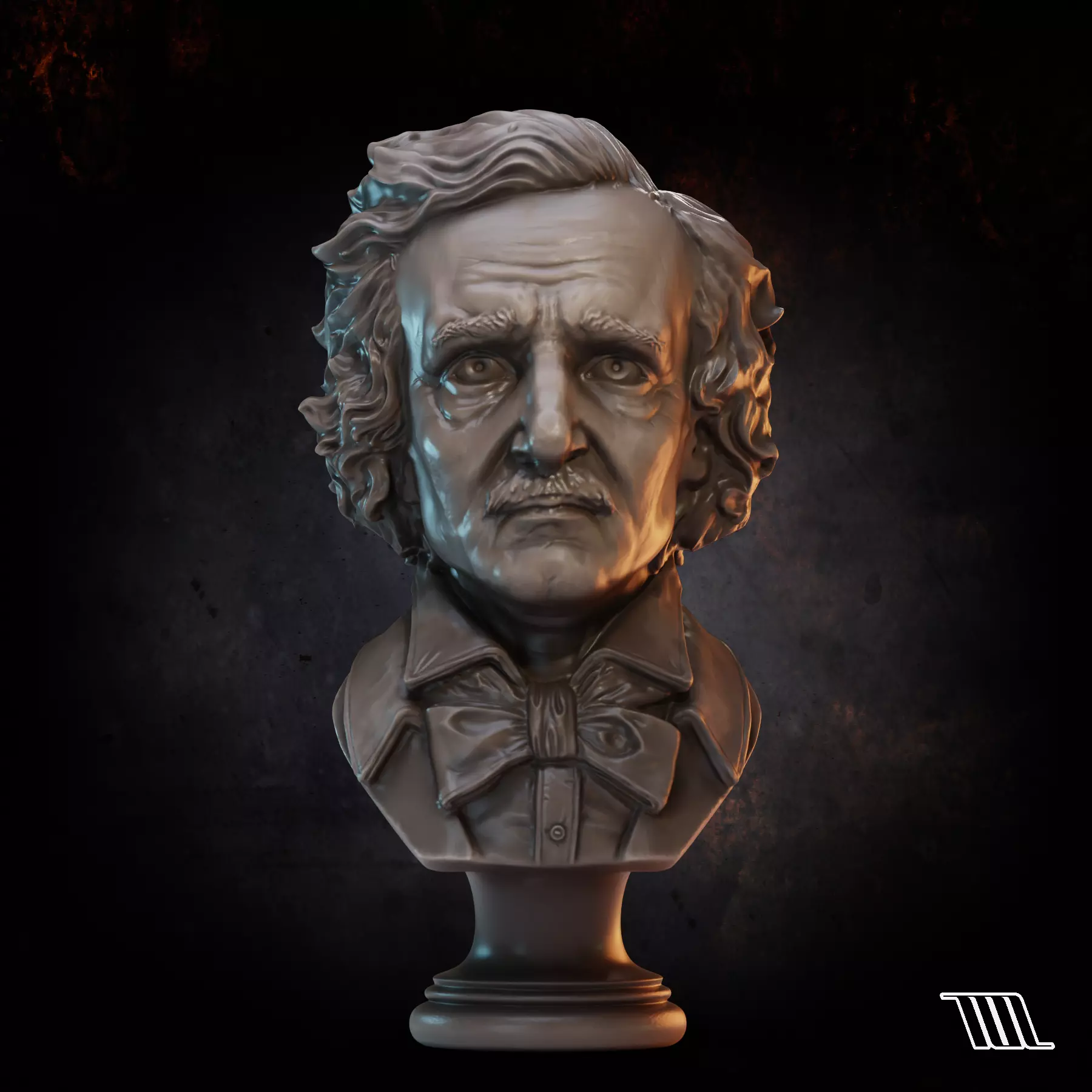 Edgar Alan Poe Bust 3D print model_0