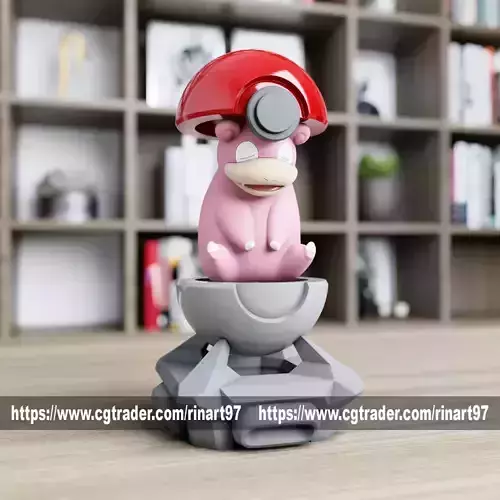 Slowpoke in the Pokeball from pokemon 3D print model