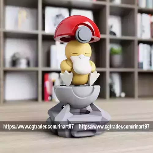 PSYDUCK IN THE POKEBALL FROM POKEMON 3D print model
