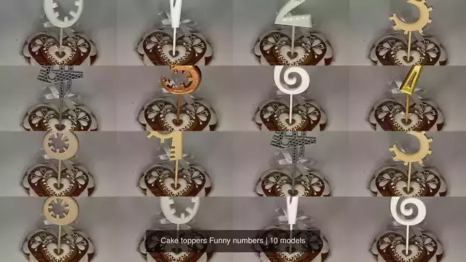 Cake toppers Funny numbers