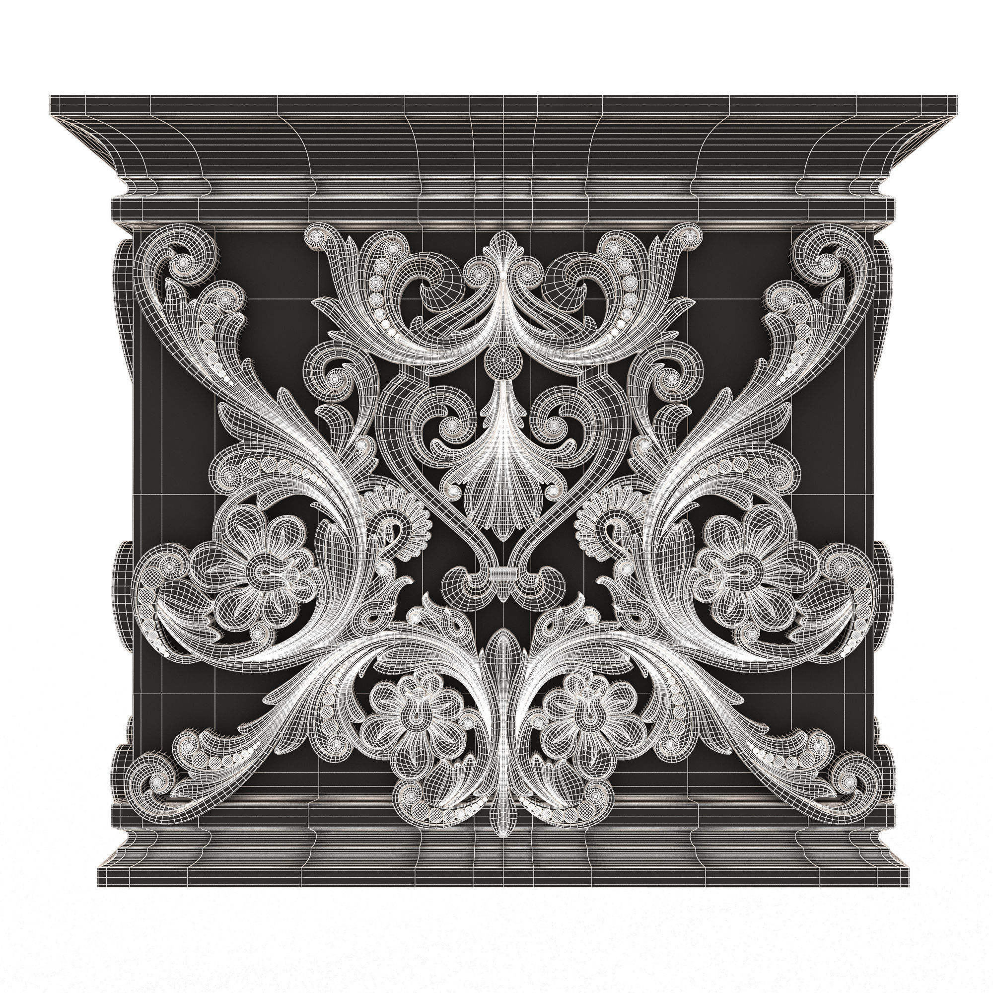 Carved Capital 0902 Low-poly 3D model_10