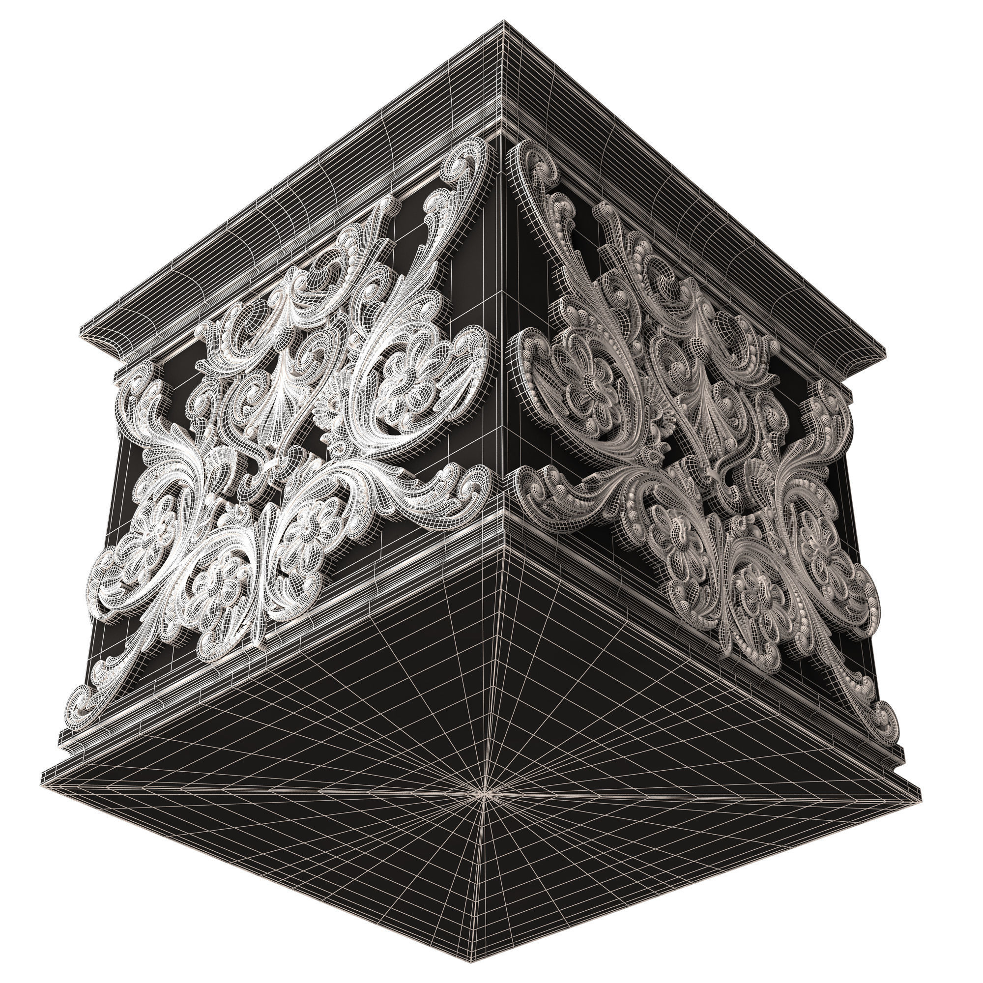 Carved Capital 0902 Low-poly 3D model_8