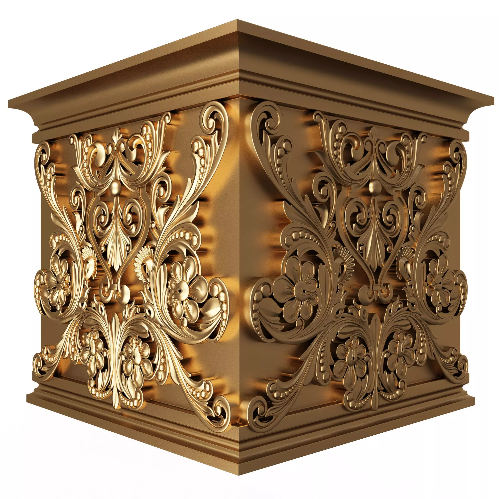 Carved Capital 0902 Low-poly 3D model_0