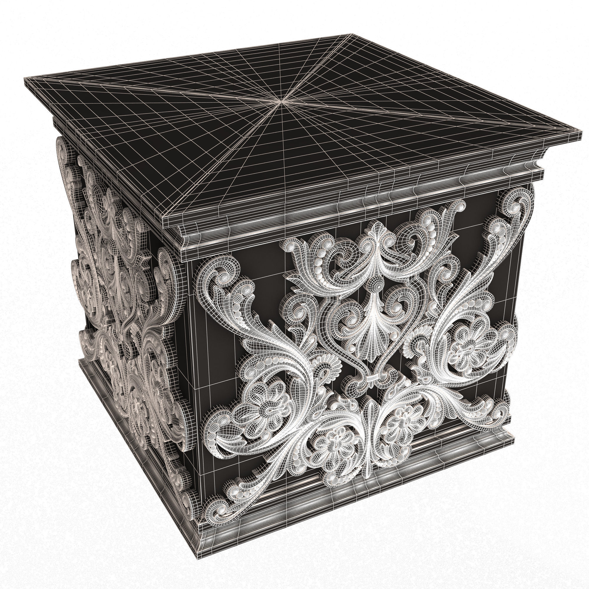 Carved Capital 0902 Low-poly 3D model_11