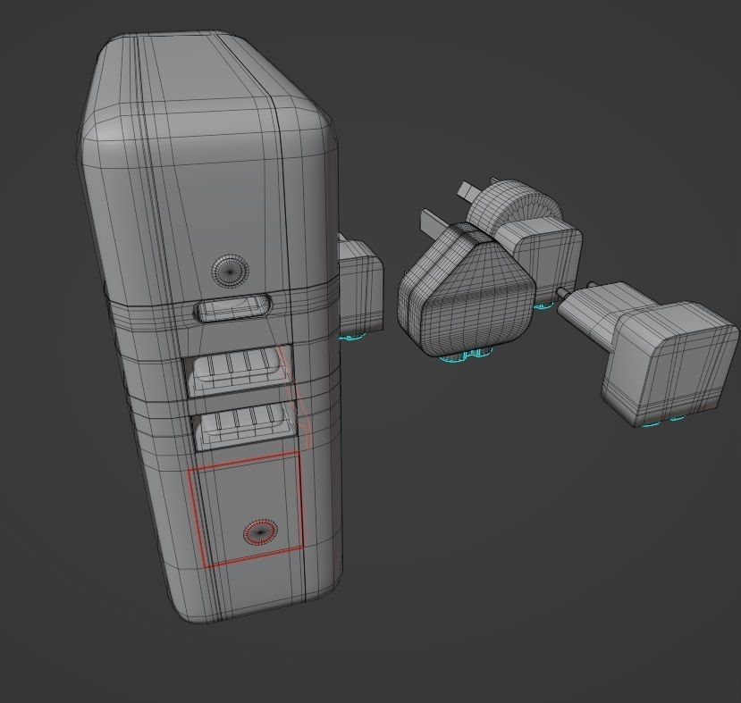 Robor R600 6700MAH 2A Wireless Charging Powerbank Low-poly 3D model_15